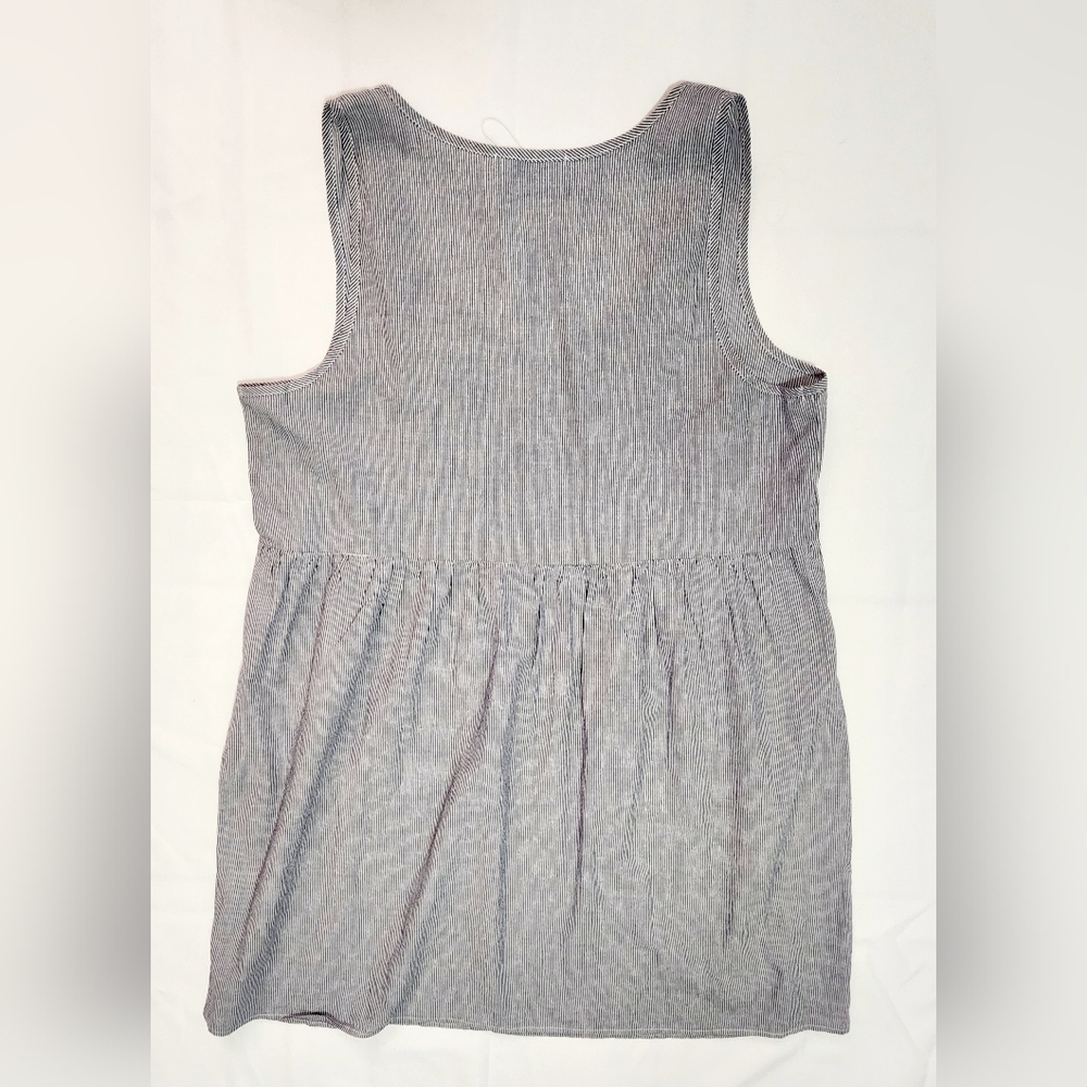 LA RELAXED Pin-Striped Linen Blend Shirt Dress - Picture 5 of 5